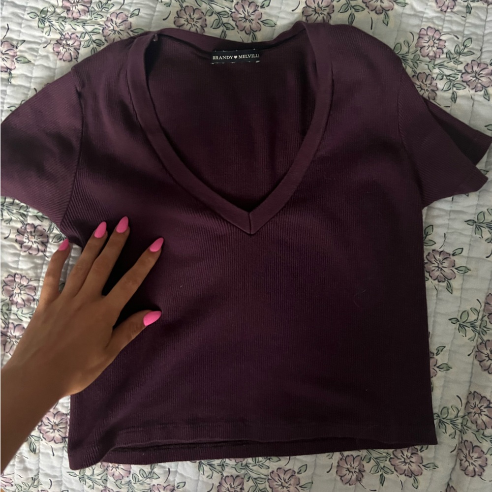 Brandy Melville Maroon Baby Tee